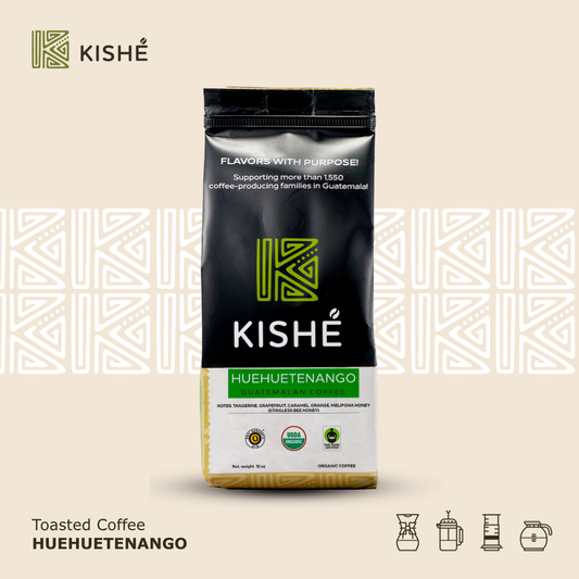 Organic Huehuetenango toasted coffee notes, 12onz Kishe Organics