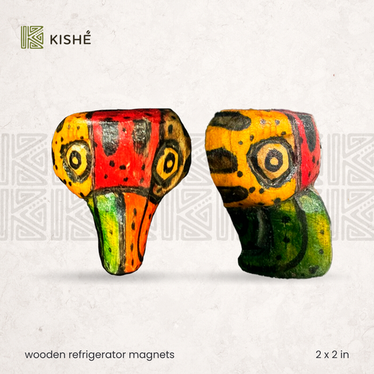 Wooden magents by Kishé Organics